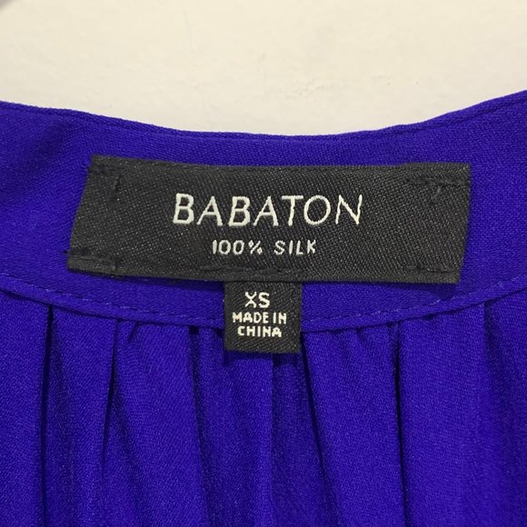 Babaton Benedict Silk Sleeveless Dress Blue XS EUC - Picture 7 of 9